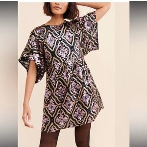 Sequin Patterned Dress- Anthropologie